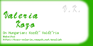 valeria kozo business card